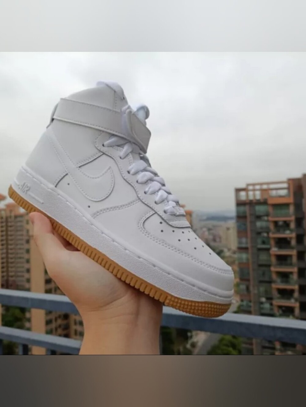 Nike Airforce 1 High Top "White Gum" Sneakers - Big Kids
